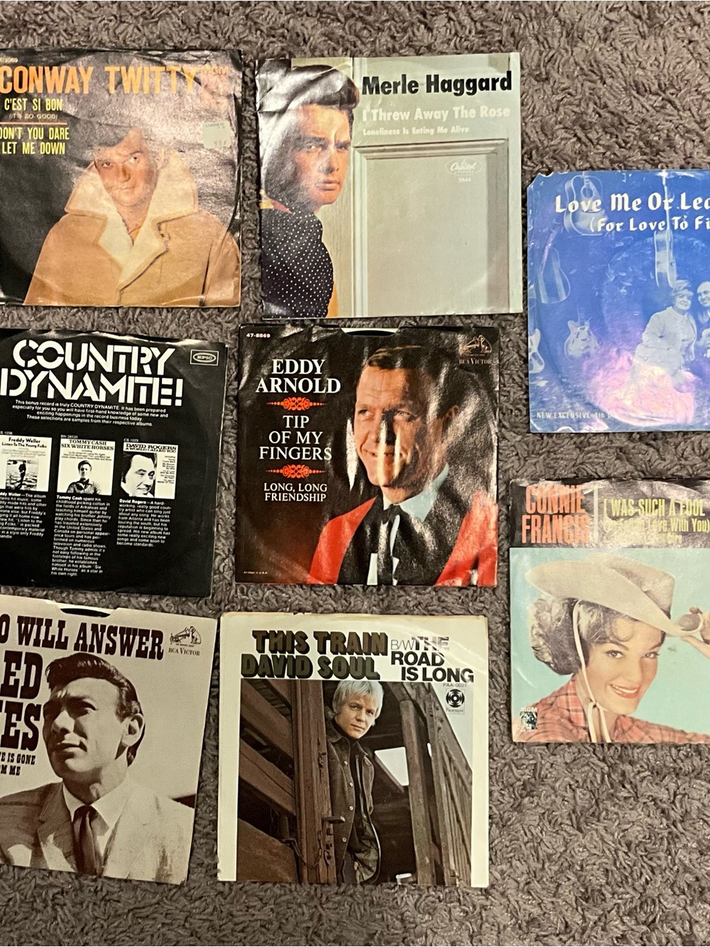 Lot Of Old Country 45rpm Records - 10 Records In The Lot